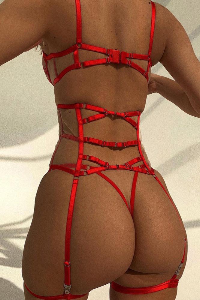 Ensemble en dentelle trois pièces - NATHANYA - NAKED Underwear FR